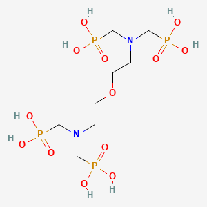 molecular formula C8H24N2O13P4 B12719050 Phosphonic acid, P,P',P'',P'''-(oxybis(2,1-ethanediylnitrilobis(methylene)))tetrakis- CAS No. 25077-19-4