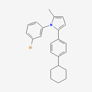 molecular formula C23H24BrN B12719093 1-(3-Bromophenyl)-2-(4-cyclohexylphenyl)-5-methyl-1H-pyrrole CAS No. 91306-81-9