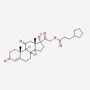 molecular formula C29H40O6 B12719123 17,20-Dihydroxypregn-4-ene-3,11,20-trione 20-(3-cyclopentylpropionate) CAS No. 509-00-2