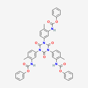 molecular formula C45H36N6O9 B12719161 Triphenyl ((2,4,6-trioxo-1,3,5-triazine-1,3,5(2H,4H,6H)-triyl)tris(6-methyl-3,1-phenylene))tricarbamate CAS No. 28888-79-1