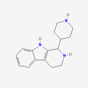 molecular formula C16H21N3 B12719171 1H-Pyrido(3,4-b)indole, 2,3,4,9-tetrahydro-1-(4-piperidinyl)- CAS No. 132767-55-6
