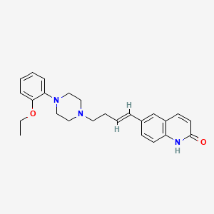 molecular formula C25H29N3O2 B12719222 6-(4-(4-(2-Ethoxyphenyl)-1-piperazinyl)-1-butenyl)carbostyril CAS No. 80834-80-6