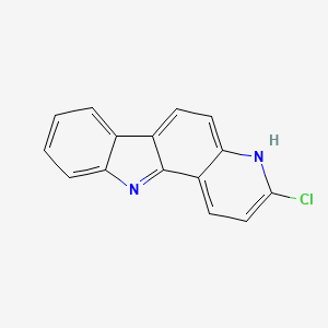 molecular formula C15H9ClN2 B12719236 11H-Pyrido(3,2-a)carbazole, 3-chloro- CAS No. 127040-42-0