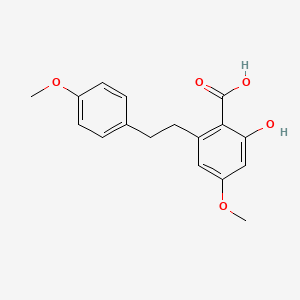molecular formula C17H18O5 B12719331 4-Methoxy-6-(2-(4-methoxyphenyl)ethyl)salicylic acid CAS No. 72578-97-3