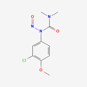molecular formula C10H12ClN3O3 B12719344 Urea, 3-(3-chloro-4-methoxyphenyl)-1,1-dimethyl-3-nitroso- CAS No. 102433-74-9