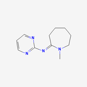 molecular formula C11H16N4 B12719355 N-(Hexahydro-1-methyl-2H-azepin-2-ylidene)-2-pyrimidinamine CAS No. 84859-01-8