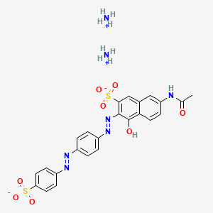 molecular formula C24H25N7O8S2 B12719381 Diammonium 7-acetamido-4-hydroxy-3-((4-((4-sulphonatophenyl)azo)phenyl)azo)naphthalene-2-sulphonate CAS No. 96846-68-3