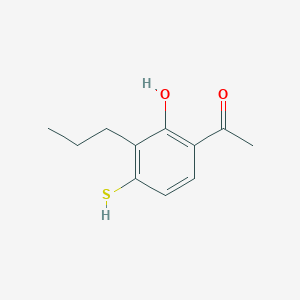B127194 1-(2-Hydroxy-3-propyl-4-sulfanylphenyl)ethan-1-one CAS No. 74891-64-8