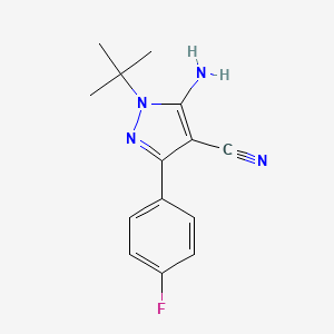 molecular formula C14H15FN4 B1271940 5-Amino-1-(tert-butyl)-3-(4-fluorophenyl)-1h-pyrazole-4-carbonitrile CAS No. 320422-34-2