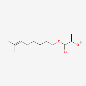 molecular formula C13H24O3 B12719428 Propanoic acid, 2-hydroxy-, 3,7-dimethyl-6-octenyl ester CAS No. 481703-49-5