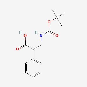 molecular formula C14H19NO4 B1271954 3-((tert-Butoxycarbonyl)amino)-2-phenylpropanoic acid CAS No. 67098-56-0