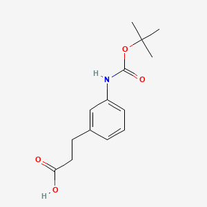 molecular formula C14H19NO4 B1271968 3-[3-[(2-甲基丙烷-2-基)氧羰基氨基]苯基]丙酸 CAS No. 387360-95-4