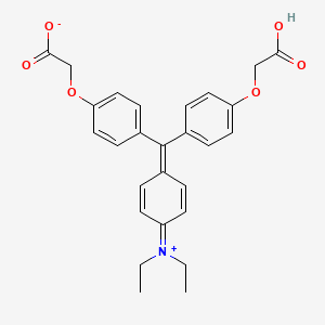 molecular formula C27H27NO6 B12719688 Hydrogen (4-(4,4'-bis(carboxylatomethoxy)benzhydrylidene)cyclohexa-2,5-dien-1-ylidene)diethylammonium CAS No. 94159-43-0