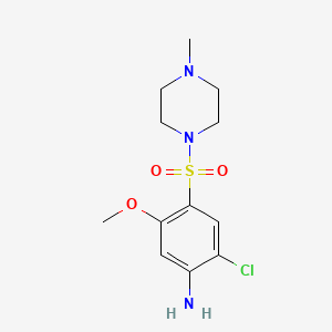 molecular formula C12H18ClN3O3S B12719797 Piperazine, 1-((4-amino-5-chloro-2-methoxyphenyl)sulfonyl)-4-methyl- CAS No. 97629-97-5