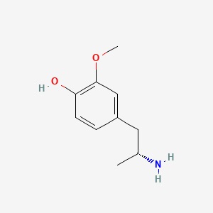 molecular formula C10H15NO2 B12719867 Phenol, 4-((2R)-2-aminopropyl)-2-methoxy- CAS No. 150200-02-5
