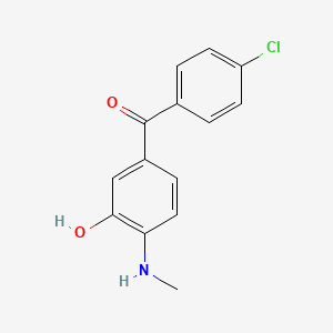 molecular formula C14H12ClNO2 B12719899 Methanone, (4-chlorophenyl)(3-hydroxy-4-(methylamino)phenyl)- CAS No. 123172-46-3