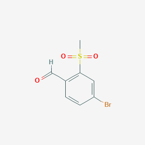 molecular formula C8H7BrO3S B1271991 4-溴-2-(甲磺基)苯甲醛 CAS No. 849035-77-4