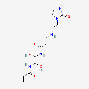 molecular formula C13H23N5O5 B12719923 N-(1,2-Dihydroxy-2-((1-oxo-3-((2-(2-oxoimidazolidin-1-yl)ethyl)amino)propyl)amino)ethyl)acrylamide CAS No. 93892-96-7