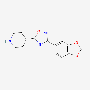 molecular formula C14H15N3O3 B1271996 4-[3-(1,3-Benzodioxol-5-yl)-1,2,4-oxadiazol-5-yl]piperidine CAS No. 849925-04-8
