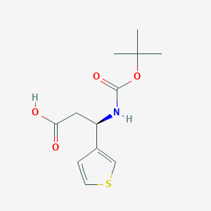 molecular formula C12H17NO4S B1272004 Boc-(R)-3-Amino-3-(3-thienyl)-propionic acid 