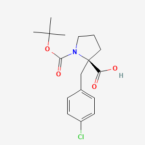 molecular formula C17H22ClNO4 B1272005 Boc-(R)-alpha-(4-chloro-benzyl)-proline CAS No. 959582-49-1