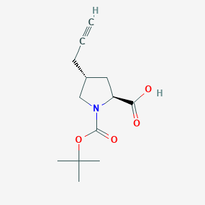 molecular formula C13H19NO4 B1272007 (2S,4R)-1-(tert-Butoxycarbonyl)-4-(prop-2-yn-1-yl)pyrrolidine-2-carboxylic acid CAS No. 959581-98-7