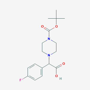 molecular formula C17H23FN2O4 B1272011 2-(4-氟苯基)-2-[4-[(2-甲基丙烷-2-基)氧羰基]哌嗪-1-基]乙酸 CAS No. 868151-70-6