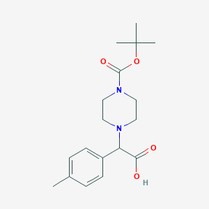 B1272012 2-(4-(tert-Butoxycarbonyl)piperazin-1-yl)-2-(p-tolyl)acetic acid CAS No. 885274-11-3