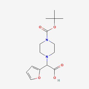 molecular formula C15H22N2O5 B1272017 2-(4-Boc-piperazinyl)-2-(2-furanyl)acetic acid CAS No. 870719-85-0