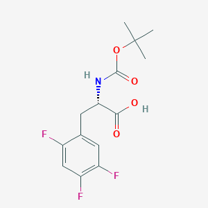 molecular formula C14H16F3NO4 B1272019 (S)-2-((tert-Butoxycarbonyl)amino)-3-(2,4,5-trifluorophenyl)propanoic acid CAS No. 324028-27-5