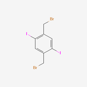 molecular formula C8H6Br2I2 B1272026 1,4-Bis(bromomethyl)-2,5-diiodobenzene CAS No. 56403-29-3