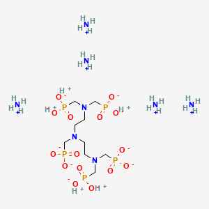 molecular formula C9H43N8O15P5 B12720460 Pentaammonium pentahydrogen (((phosphonatomethyl)imino)bis(ethane-2,1-diylnitrilobis(methylene)))tetrakisphosphonate CAS No. 93919-70-1
