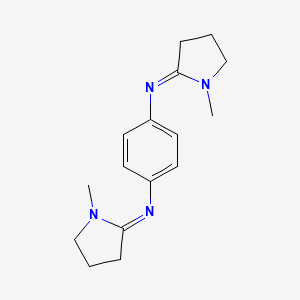 molecular formula C16H22N4 B12720588 N,N'-Bis(1-methyl-2-pyrrolidinylidene)-1,4-benzenediamine CAS No. 84859-22-3