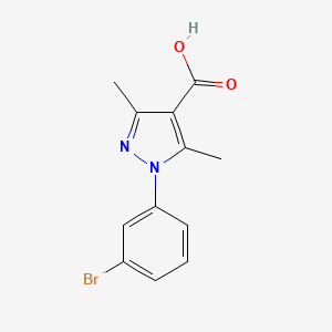 molecular formula C12H11BrN2O2 B1272084 1-(3-Bromophenyl)-3,5-dimethyl-1H-pyrazole-4-carboxylic acid CAS No. 959582-69-5