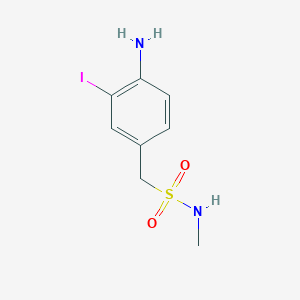 molecular formula C8H11IN2O2S B127209 4-Amino-3-iodo-N-methyl-benzenemethanesulfonamide CAS No. 151140-66-8