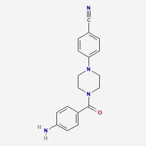 molecular formula C18H18N4O B1272093 4-[4-(4-Aminobenzoyl)piperazin-1-yl]benzonitrile CAS No. 885949-73-5