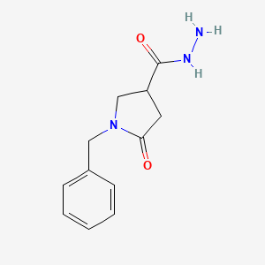 molecular formula C12H15N3O2 B1272094 1-苄基-5-氧代-3-吡咯烷甲酰肼 CAS No. 368429-72-5