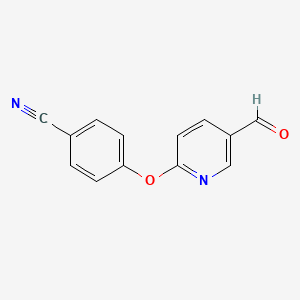 B1272096 4-[(5-Formyl-2-pyridinyl)oxy]benzenecarbonitrile CAS No. 328547-41-7