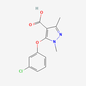 molecular formula C12H11ClN2O3 B1272106 5-(3-chlorophenoxy)-1,3-dimethyl-1H-pyrazole-4-carboxylic acid CAS No. 446276-24-0