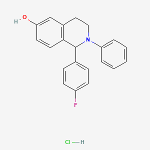 molecular formula C21H19ClFNO B12721105 1,2,3,4-Tetrahydro-1-(4-fluorophenyl)-2-phenyl-6-isoquinolinol hydrochloride CAS No. 96892-56-7