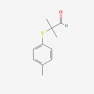 B1272112 2-Methyl-2-[(4-methylphenyl)sulfanyl]propanal CAS No. 110452-12-5