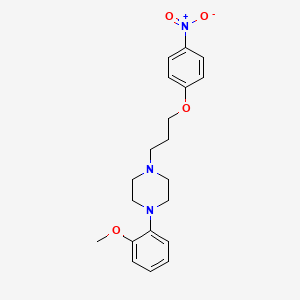 molecular formula C20H25N3O4 B12721186 Piperazine, 1-(2-methoxyphenyl)-4-(3-(4-nitrophenoxy)propyl)- CAS No. 84344-55-8