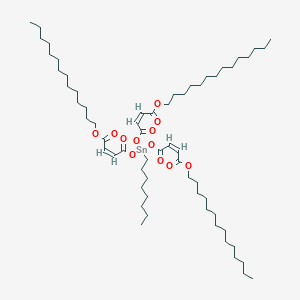 molecular formula C62H110O12Sn B12721191 Tetradecyl (Z,Z,Z)-6-((1,4-dioxo-4-(tetradecyloxy)but-2-enyl)oxy)-6-octyl-4,8,11-trioxo-5,7,12-trioxa-6-stannahexacosa-2,9-dienoate CAS No. 84029-73-2