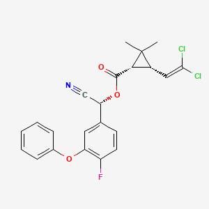 molecular formula C22H18Cl2FNO3 B12721196 (1S)-cis-(alphaR)-cyfluthrin CAS No. 86560-93-2