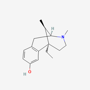 molecular formula C16H23NO B12721236 alpha-(+-)-2'-Hydroxy-2,9-dimethyl-6-ethyl-6,7-benzomorphan CAS No. 64023-71-8