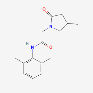 molecular formula C15H20N2O2 B12721260 N-(2,6-Dimethylphenyl)-4-methyl-2-oxo-1-pyrrolidineacetamide CAS No. 157928-99-9