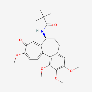 molecular formula C25H31NO6 B12721292 Propionamide, 2,2-dimethyl-N-(5,6,7,9-tetrahydro-9-oxo-1,2,3,10-tetramethoxybenzo(a)heptalen-7-yl)-, (S)- CAS No. 86436-38-6