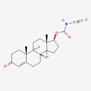 molecular formula C22H29NO3 B12721297 Androst-4-en-3-one, 17-(((ethynylamino)carbonyl)oxy)-, (17beta)- CAS No. 70894-14-3