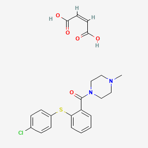 molecular formula C22H23ClN2O5S B12721302 1-(2-(4-Chlorophenylthio)benzoyl)-4-methylpiperazine hydrogen maleate CAS No. 93288-94-9