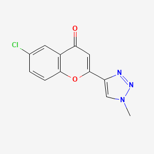 molecular formula C12H8ClN3O2 B12721315 4H-1-Benzopyran-4-one, 6-chloro-2-(1-methyl-1H-1,2,3-triazol-4-yl)- CAS No. 119584-91-7